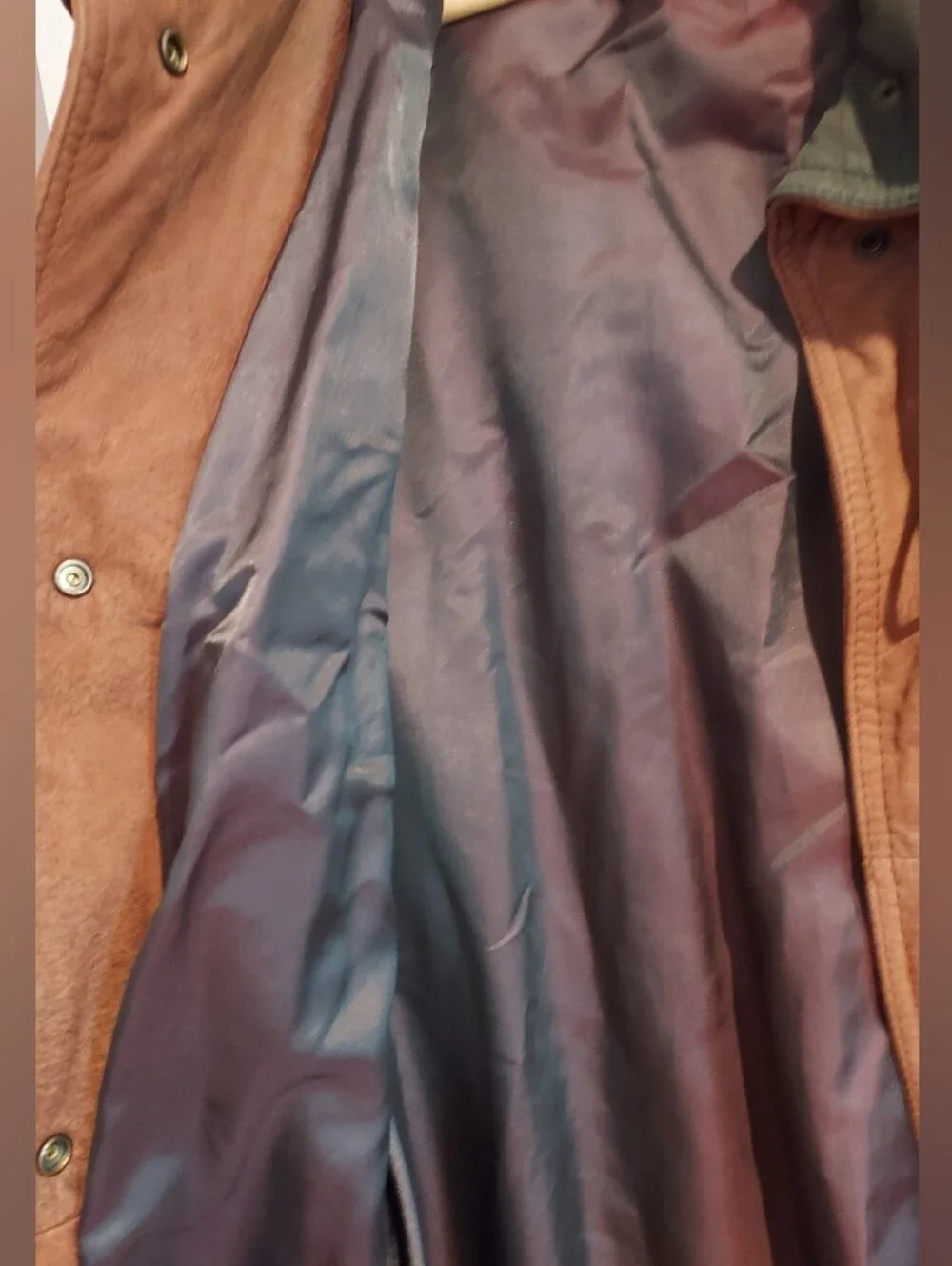 Vintage David Benjamin Designer Collection Brown Suede Oversized Trench Coat - Picture 10 of 15